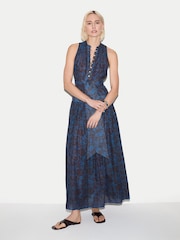 Jigsaw Blue Batik Cotton Maxi Dress - Image 1 of 5