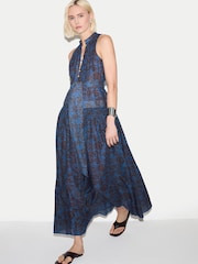 Jigsaw Blue Batik Cotton Maxi Dress - Image 3 of 5