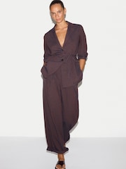 Jigsaw Blue Cotton Linen Relaxed Jacket - Image 2 of 7