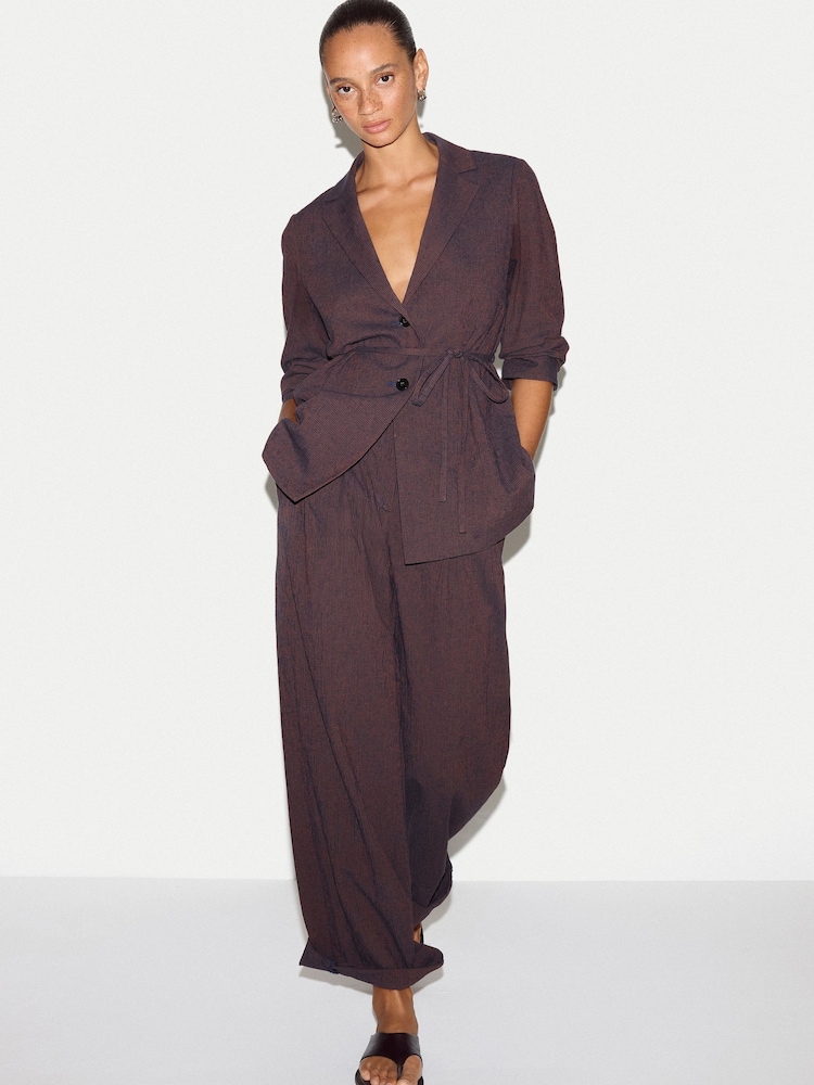Jigsaw Blue Cotton Linen Relaxed Jacket - Image 2 of 7 Jigsaw Blue Cotton Linen Relaxed Jacket - Image 2 of 7