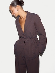 Jigsaw Blue Cotton Linen Relaxed Jacket - Image 6 of 7