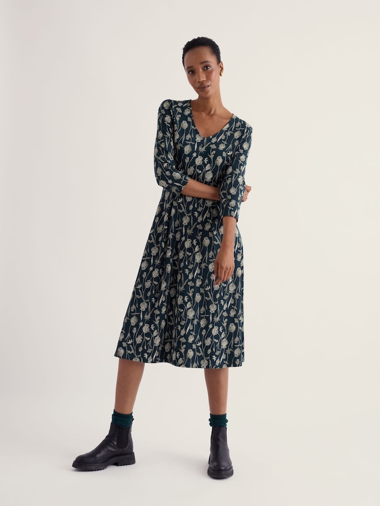 Seasalt Cornwall Blue Petite Pier View 3/4 Sleeve Dress - Image 1 of 5 Seasalt Cornwall Blue Petite Pier View 3/4 Sleeve Dress - Image 1 of 5