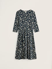 Seasalt Cornwall Blue Petite Pier View 3/4 Sleeve Dress - Image 4 of 5