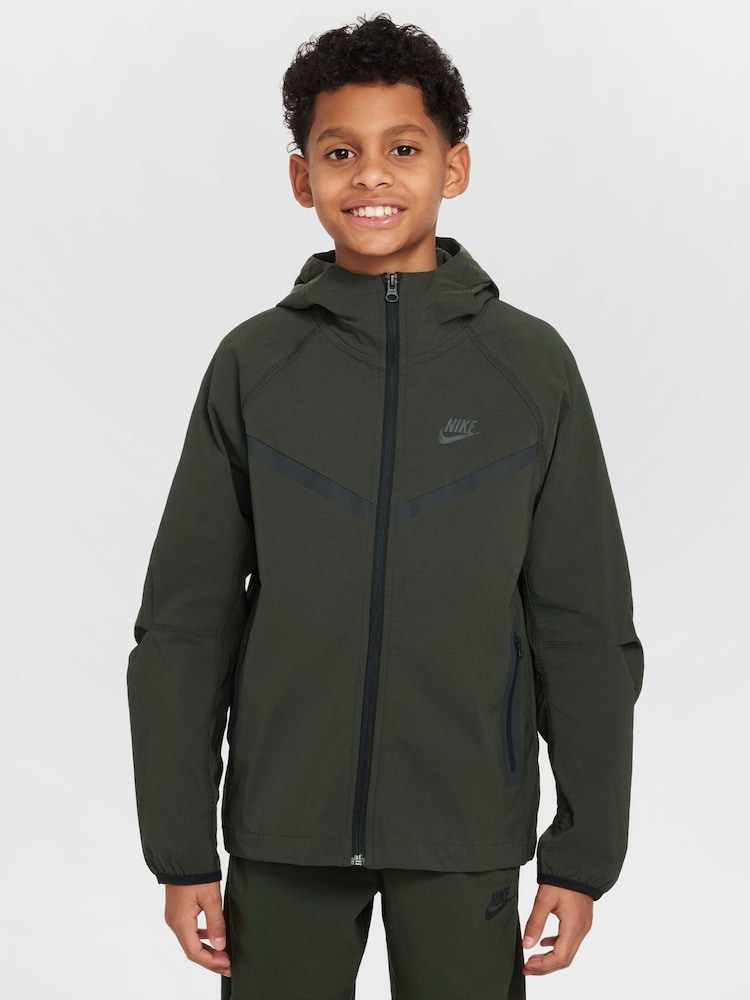 Nike Dark Brown Tech Woven Jacket - Image 1 of 9