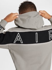 Nike College Grey Air Fleece Full-Zip 100% Cotton Hoodie - Image 3 of 3