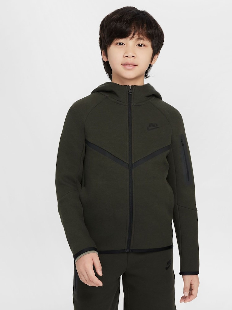 Nike Green Tech Fleece Zip-Up Hoodie - Image 1 of 9