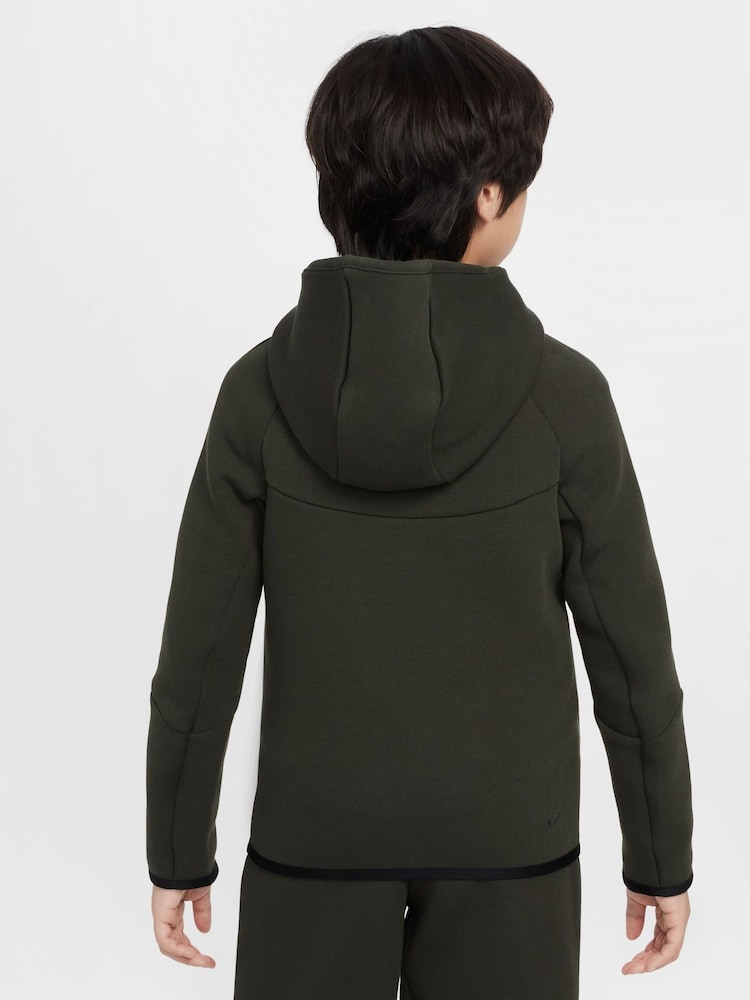 Nike Green Tech Fleece Zip-Up Hoodie - Image 2 of 9