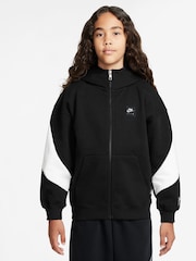 Nike Black Air Fleece Full-Zip 100% Cotton Hoodie - Image 1 of 3