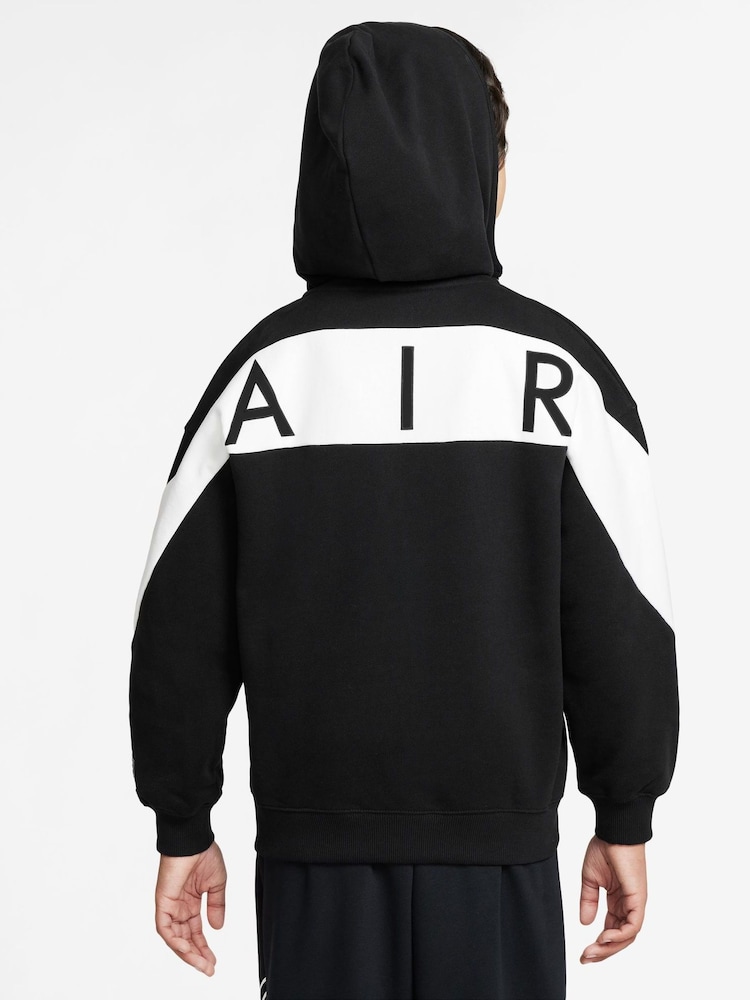 Nike Black Air Fleece Full-Zip 100% Cotton Hoodie - Image 2 of 3