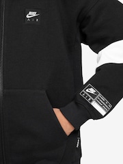 Nike Black Air Fleece Full-Zip 100% Cotton Hoodie - Image 3 of 3
