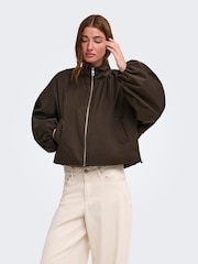 ONLY Brown Funnel Neck Balloon Bomber Jacket - Image 1 of 7