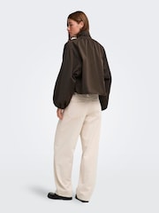 ONLY Brown Funnel Neck Balloon Bomber Jacket - Image 3 of 7