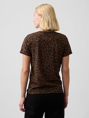 Gap Leopard Print Favourite Crew Neck T-Shirt - Image 2 of 5