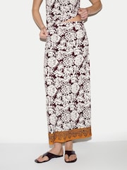 Jigsaw Red Batik Jersey Midi Skirt - Image 1 of 4
