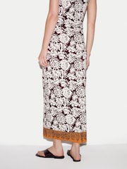 Jigsaw Red Batik Jersey Midi Skirt - Image 4 of 4