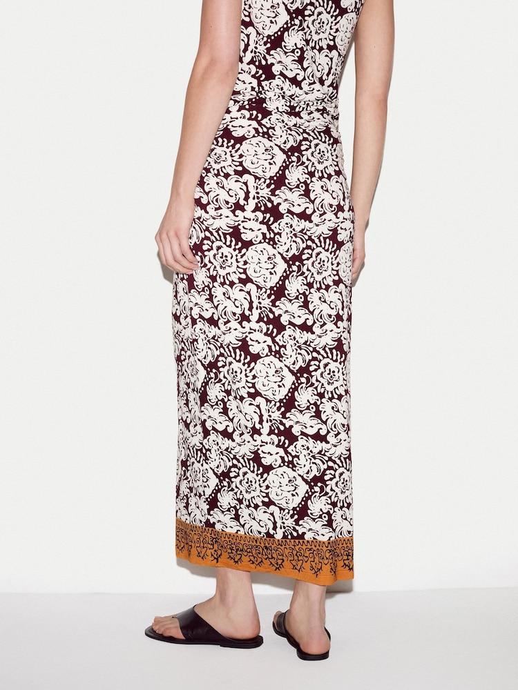 Jigsaw Red Batik Jersey Midi Skirt - Image 4 of 4 Jigsaw Red Batik Jersey Midi Skirt - Image 4 of 4