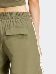 adidas Green 3 Stripe Woven Wide Leg Joggers - Image 6 of 7