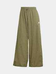 adidas Green 3 Stripe Woven Wide Leg Joggers - Image 7 of 7