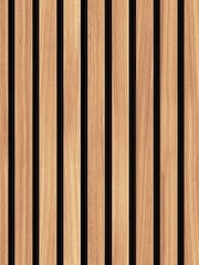 Hoopla Walls Oak Wood Slat A4 Wallpaper Sample - Image 1 of 1