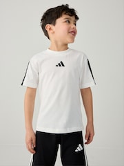 adidas White 100% Cotton Top And Short Set - Image 3 of 9