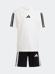 adidas White 100% Cotton Top And Short Set - Image 7 of 9