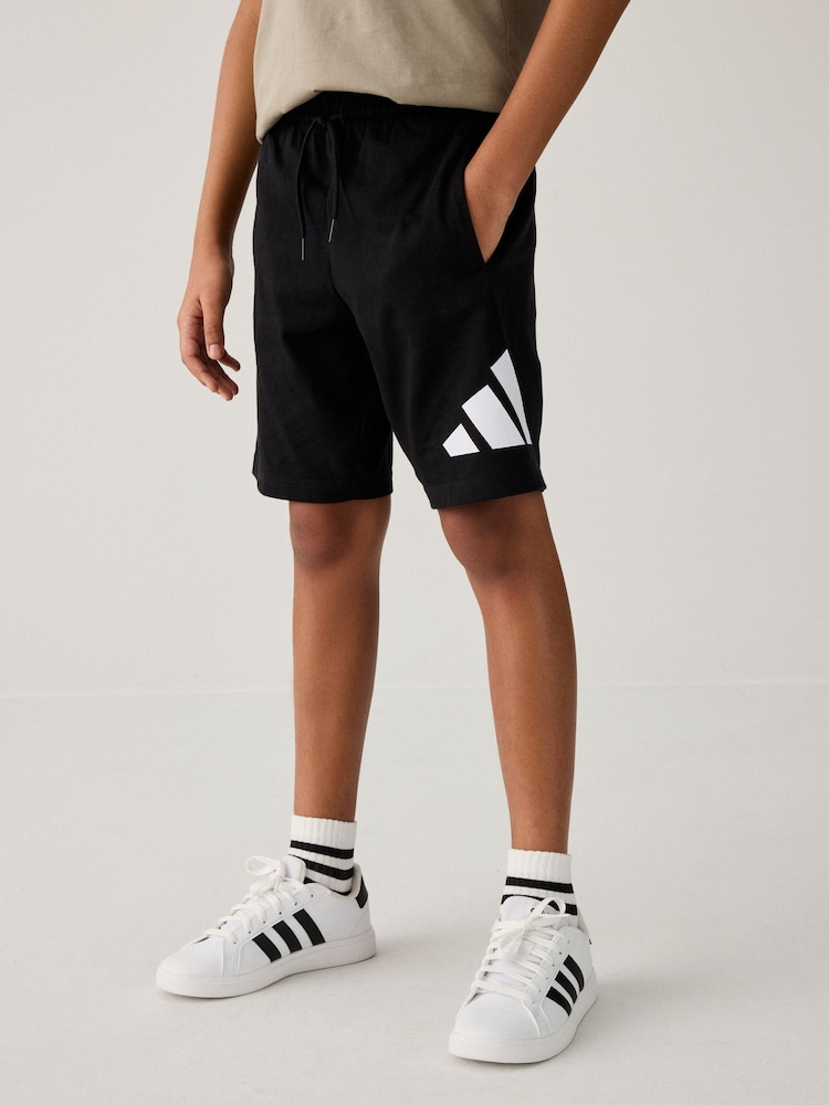 adidas Black Knit 100% Cotton Shorts - Image 1 of 4