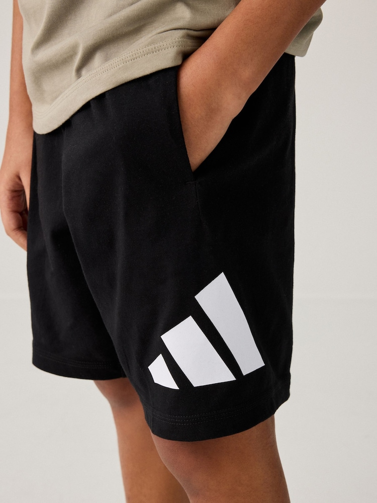 adidas Black Knit 100% Cotton Shorts - Image 4 of 4