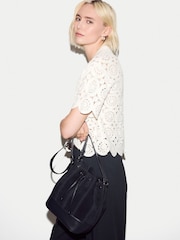 Jigsaw Blue Drawstring Bucket Bag - Image 1 of 6