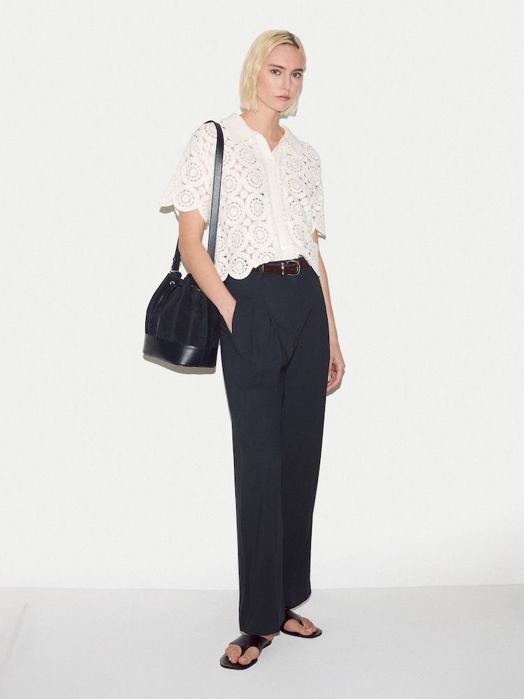Jigsaw Blue Drawstring Bucket Bag - Image 2 of 6 Jigsaw Blue Drawstring Bucket Bag - Image 2 of 6
