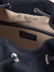 Jigsaw Blue Drawstring Bucket Bag - Image 5 of 6