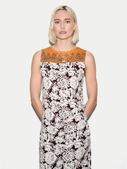 Jigsaw Red Batik Jersey Top - Image 2 of 5