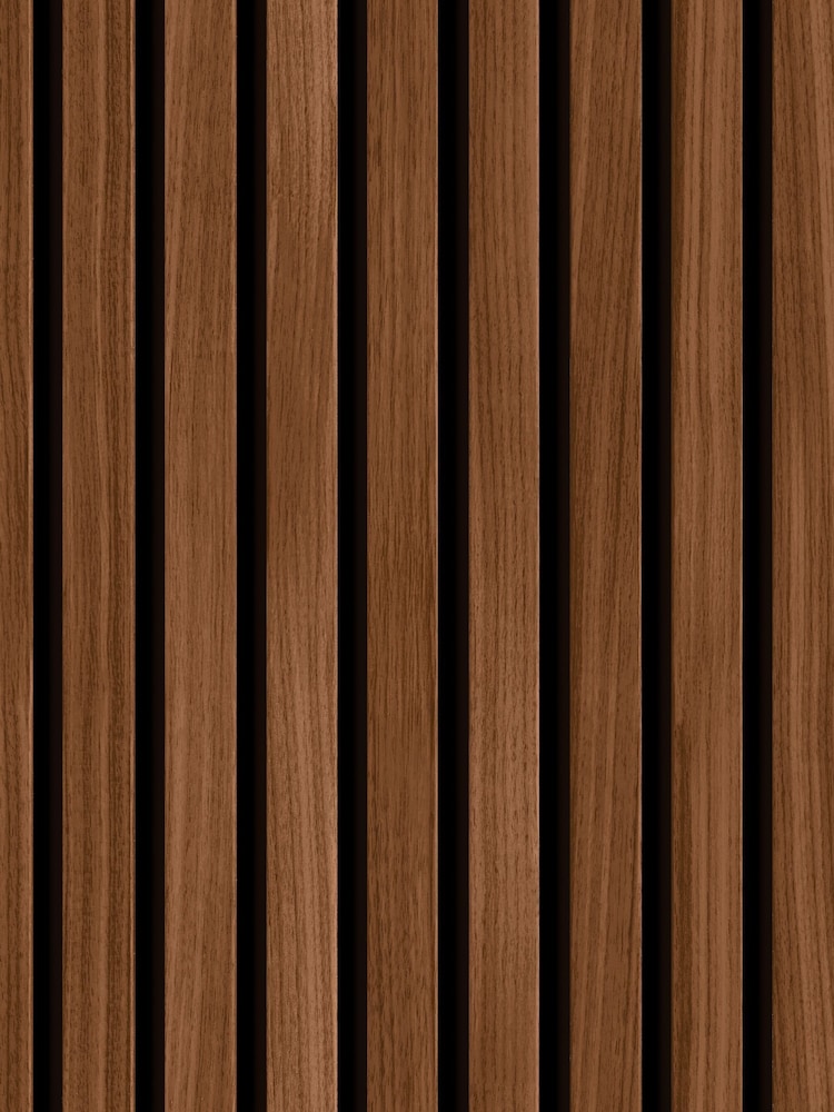 Hoopla Walls Walnut Wood Slat A4 Wallpaper Sample - Image 1 of 1 Hoopla Walls Walnut Wood Slat A4 Wallpaper Sample - Image 1 of 1
