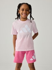 adidas Pink Essentials 100% Cotton Shorts and T-Shirt Set - Image 3 of 9