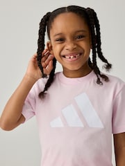 adidas Pink Essentials 100% Cotton Shorts and T-Shirt Set - Image 4 of 9
