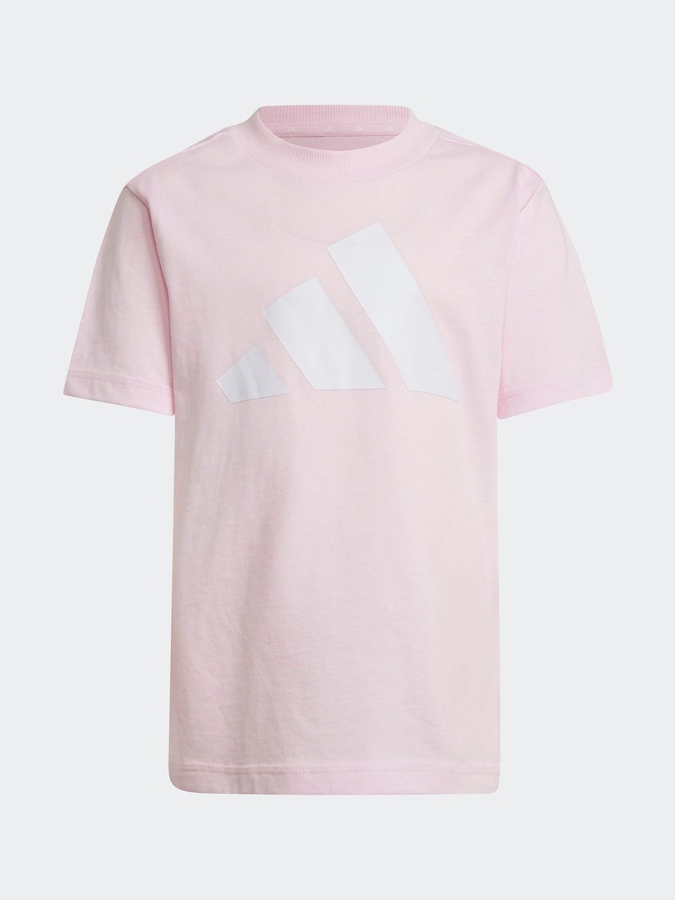 adidas Pink Essentials 100% Cotton Shorts and T-Shirt Set - Image 8 of 9