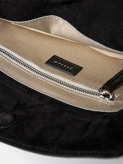 Jigsaw Black Suede Fold Over Cross-Body Bag - Image 5 of 6