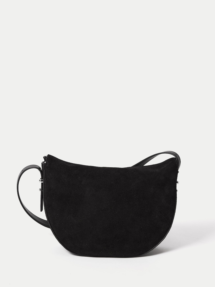 Jigsaw Black Suede Fold Over Cross-Body Bag - Image 6 of 6 Jigsaw Black Suede Fold Over Cross-Body Bag - Image 6 of 6