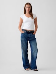 Blanco - Gap Close Knit Jersey V-Neck T-Shirt - Imagen 3 de 4