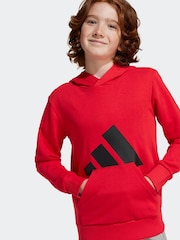 adidas Red Large Logo Hoodie - Image 4 of 6