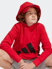 adidas Red Large Logo Hoodie - Image 5 of 6