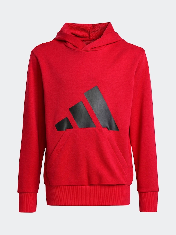 adidas Red Large Logo Hoodie - Image 6 of 6