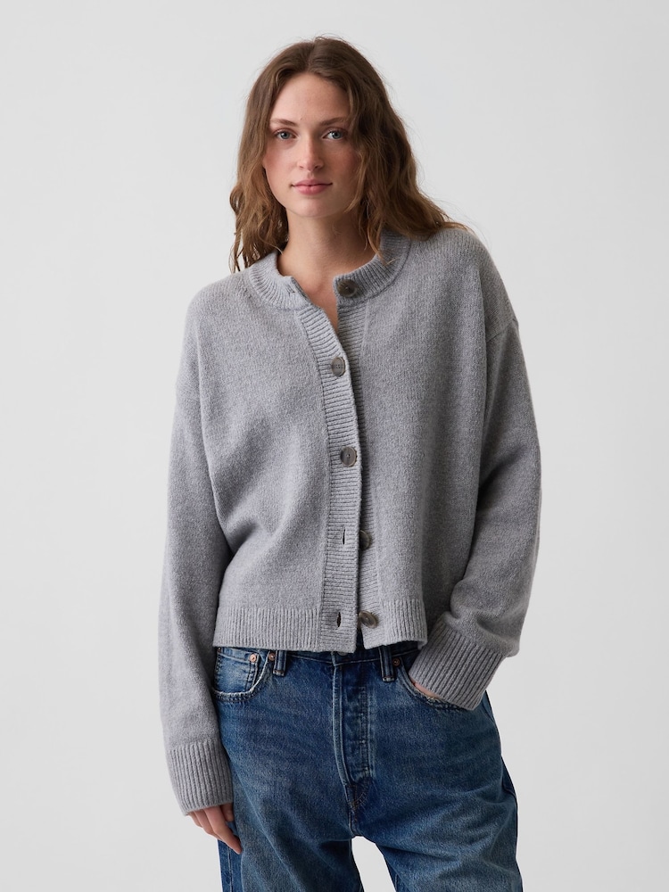 Grau - Gap CashSoft Oversized Chunky Strickjacke - Bild 1 von 4