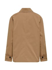 ONLY Brown Short Boxy Trench Coat - Image 6 of 7