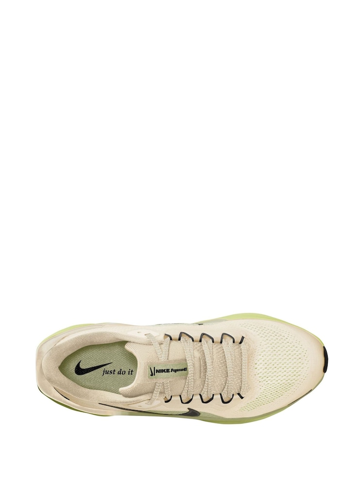 Nike Ivory White Lime Youth Air Zoom Pegasus 41 Running Trainers - Image 3 of 4