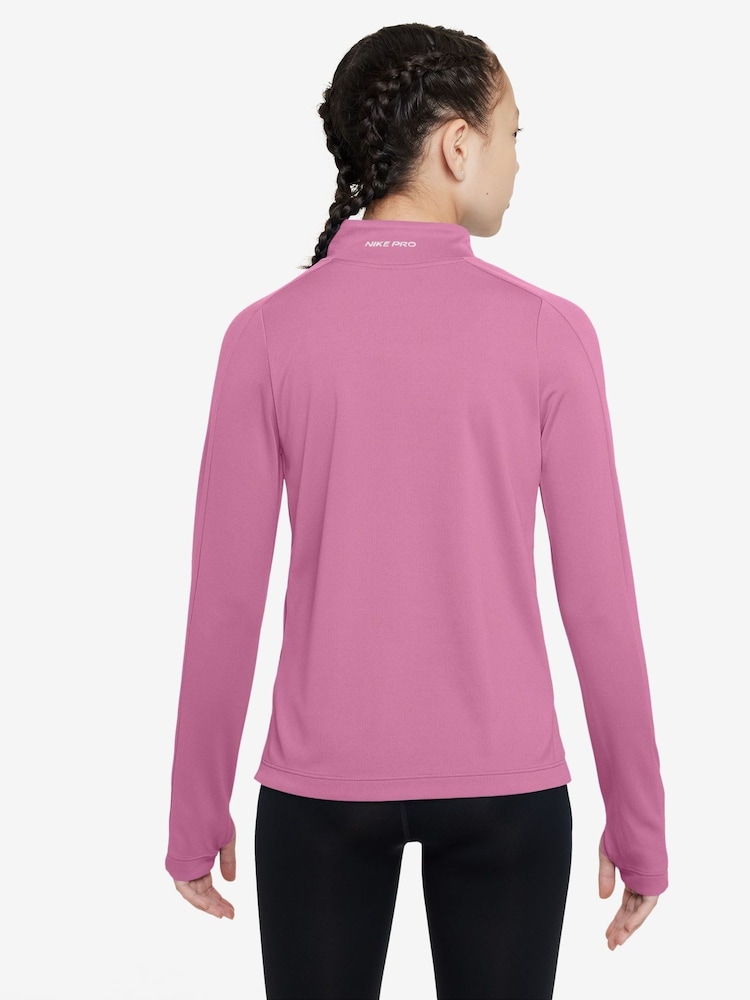 Nike Flamingo Pink Pro Dri-Fit Half Zip Top - Image 2 of 3