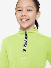 Nike Lemon Yellow Pro Dri-Fit Half Zip Top - Image 3 of 3