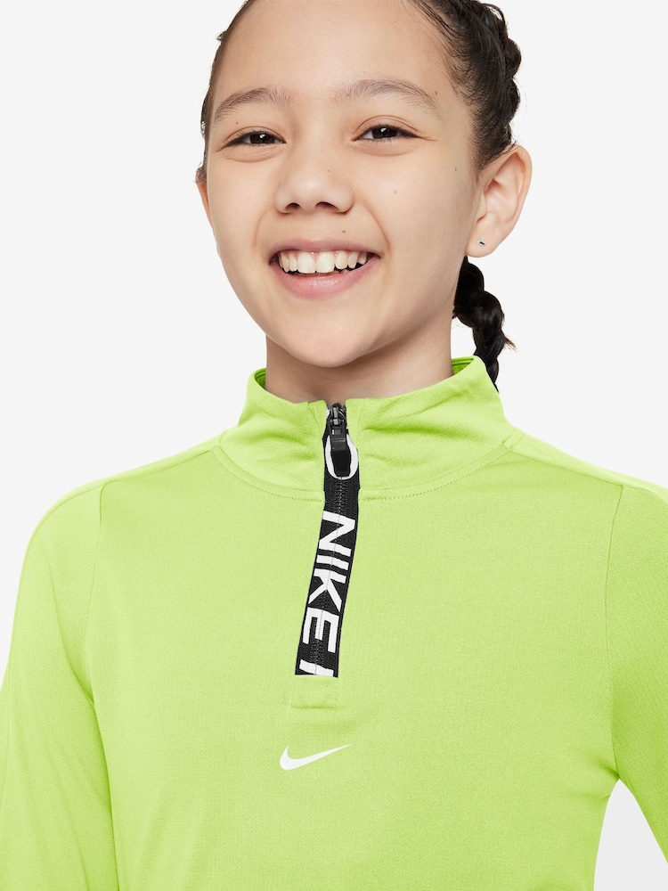 Nike Lemon Yellow Pro Dri-Fit Half Zip Top - Image 3 of 3