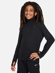 Nike Black Dri-FIT UV Long-Sleeve Half Zip T-Shirt - Image 1 of 7