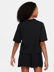 Negro - Nike Sportswear Short Sleeve 100% Cotton Top - Imagen 2 de 5