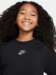 Negro - Nike Sportswear Short Sleeve 100% Cotton Top - Imagen 4 de 5